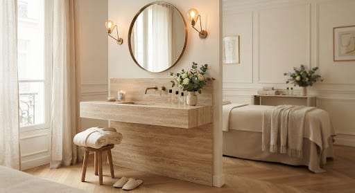 Suite de soin aux tons chauds